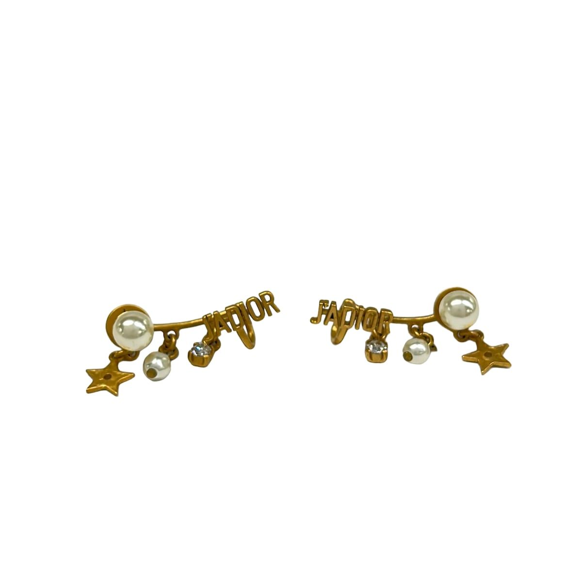 Dior Earrings J'adior Gold Pearl White Star