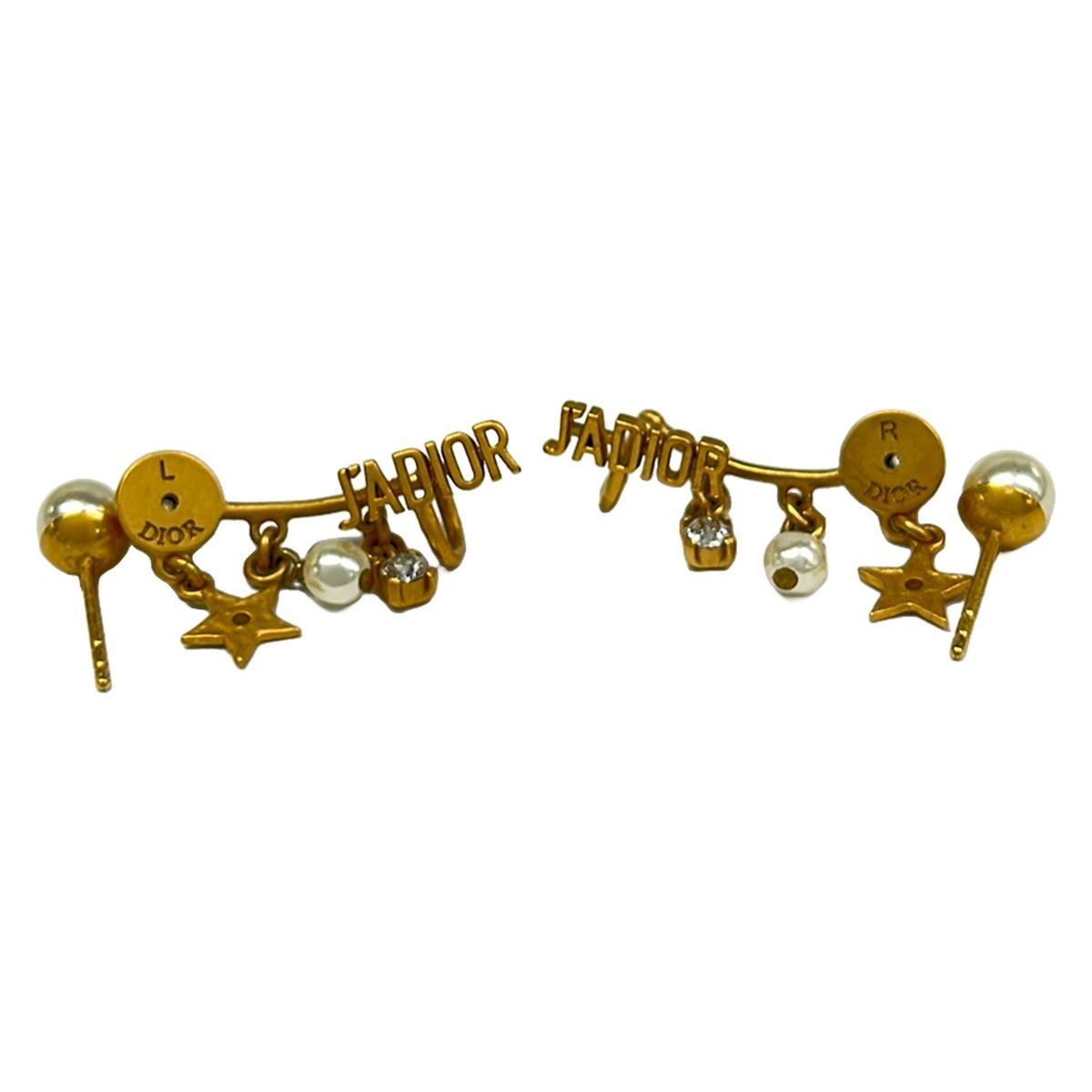 Dior Earrings J'adior Gold Pearl White Star — view 3