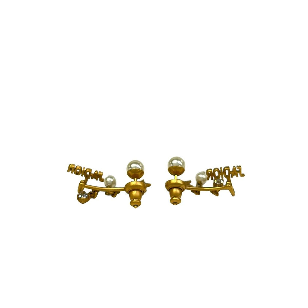 Dior Earrings J'adior Gold Pearl White Star — view 2