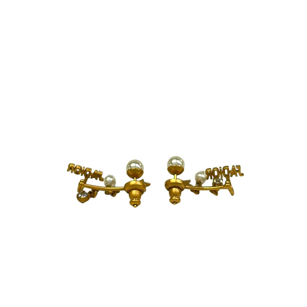 Dior Earrings J'adior Gold Pearl White Star — view 2