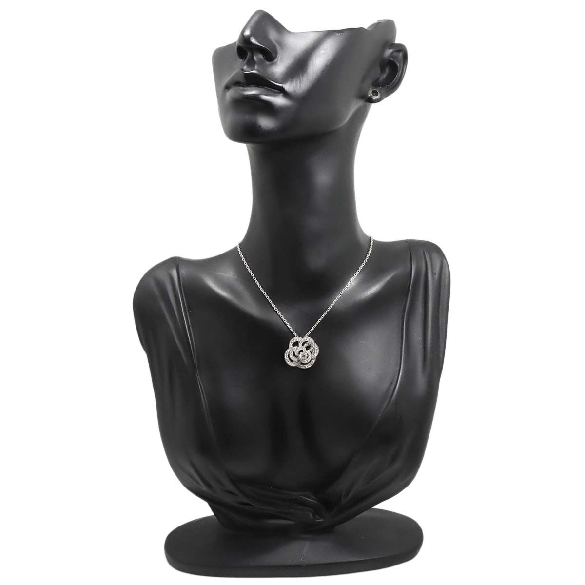 Chanel Camellia Diamond Necklace 41 cm 18k WG White Gold 750 Flower — view 8