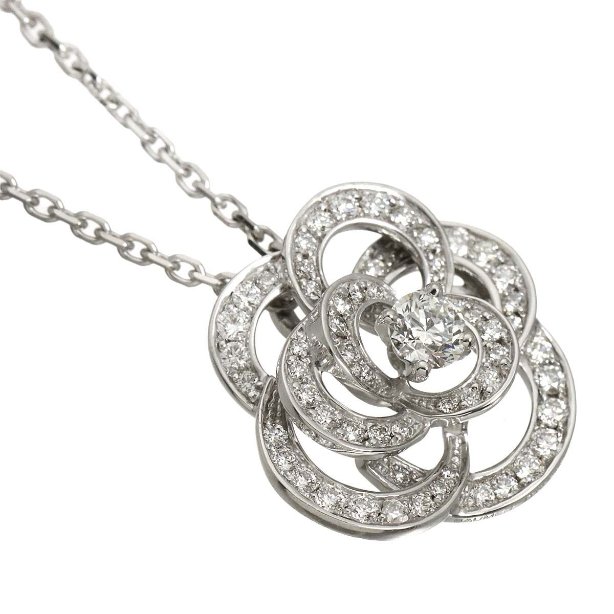 Chanel Camellia Diamond Necklace 41 cm 18k WG White Gold 750 Flower — view 3