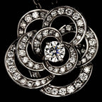 Chanel Camellia Diamond Necklace 41 cm 18k WG White Gold 750 Flower — view 7
