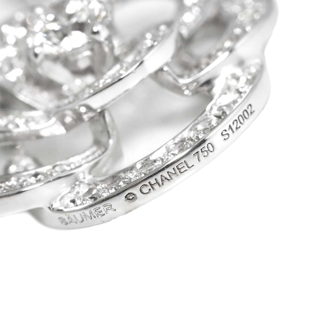 Chanel Camellia Diamond Necklace 41 cm 18k WG White Gold 750 Flower — view 4