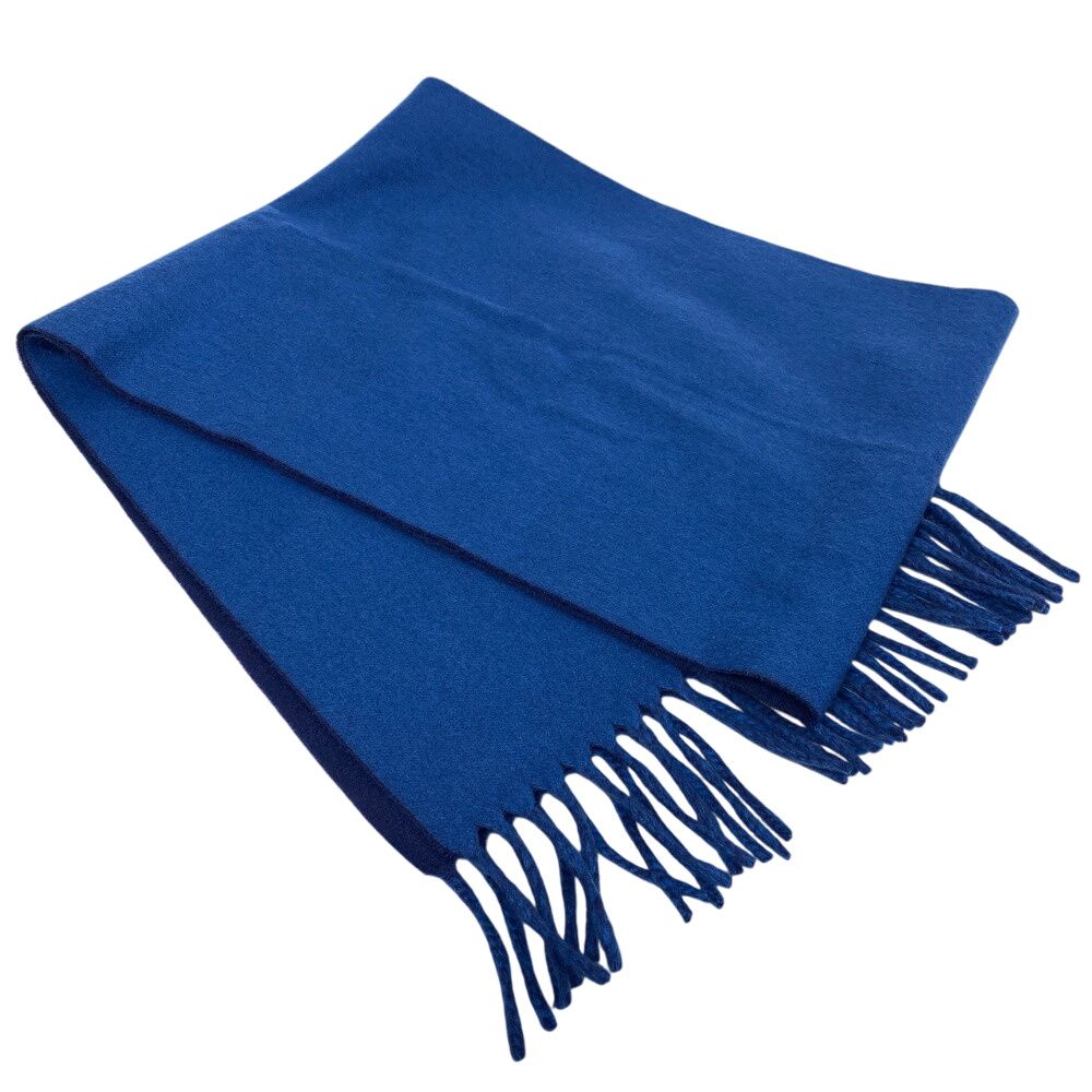 Hermes Evelyne Logo Reversible Cashmere Scarf Blue — view 2