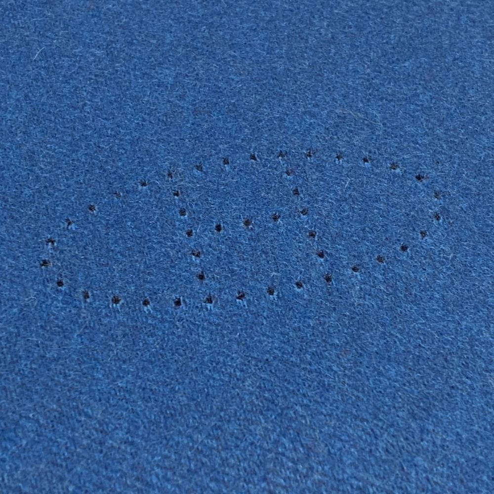 Hermes Evelyne Logo Reversible Cashmere Scarf Blue — view 4