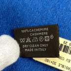 Hermes Evelyne Logo Reversible Cashmere Scarf Blue — view 7