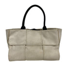 Bottega Veneta the Arco Tote Canvas Handbag Ivory