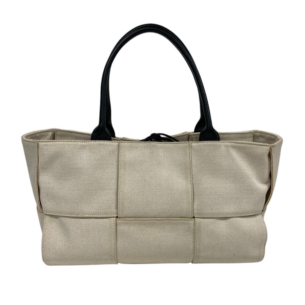 Bottega Veneta the Arco Tote Canvas Handbag Ivory — view 2