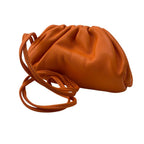 Bottega Veneta the Pouch Leather Kiss Lock Coin Case Orange