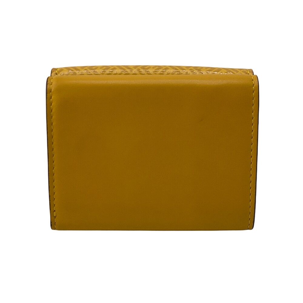 Fendi Compact Wallet FF Logo Leather Trifold Yellow — view 2