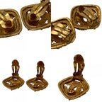 Chanel Diamond CC Logo Earrings Gold — view 8