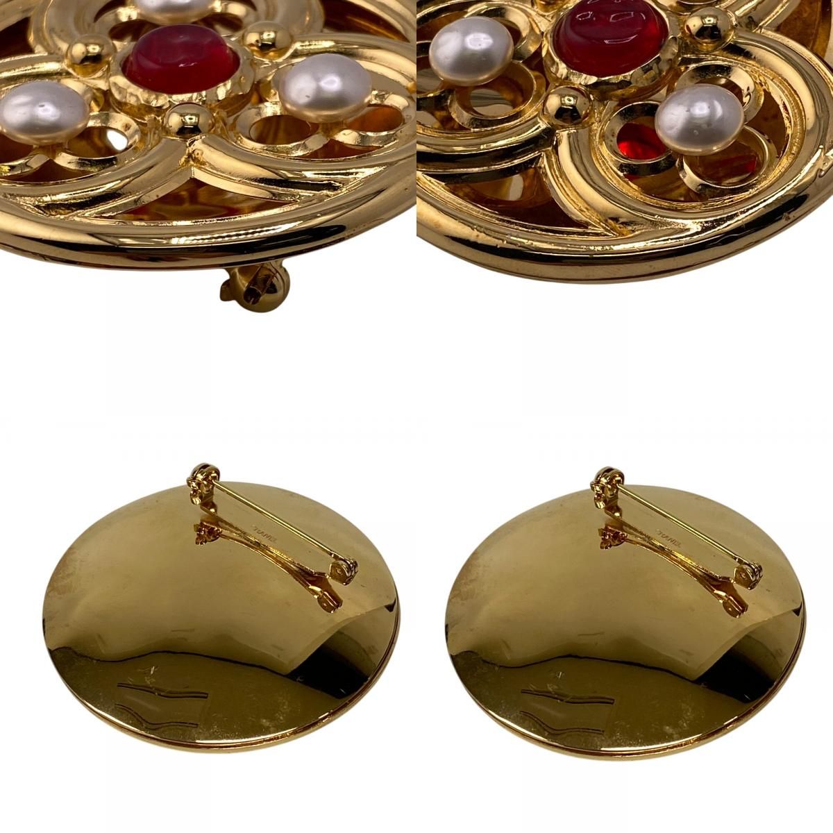 Chanel Gripoix Brooch Gold — view 8