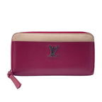 Louis Vuitton Zippy LV Logo Lockme Leather Wallet Winered