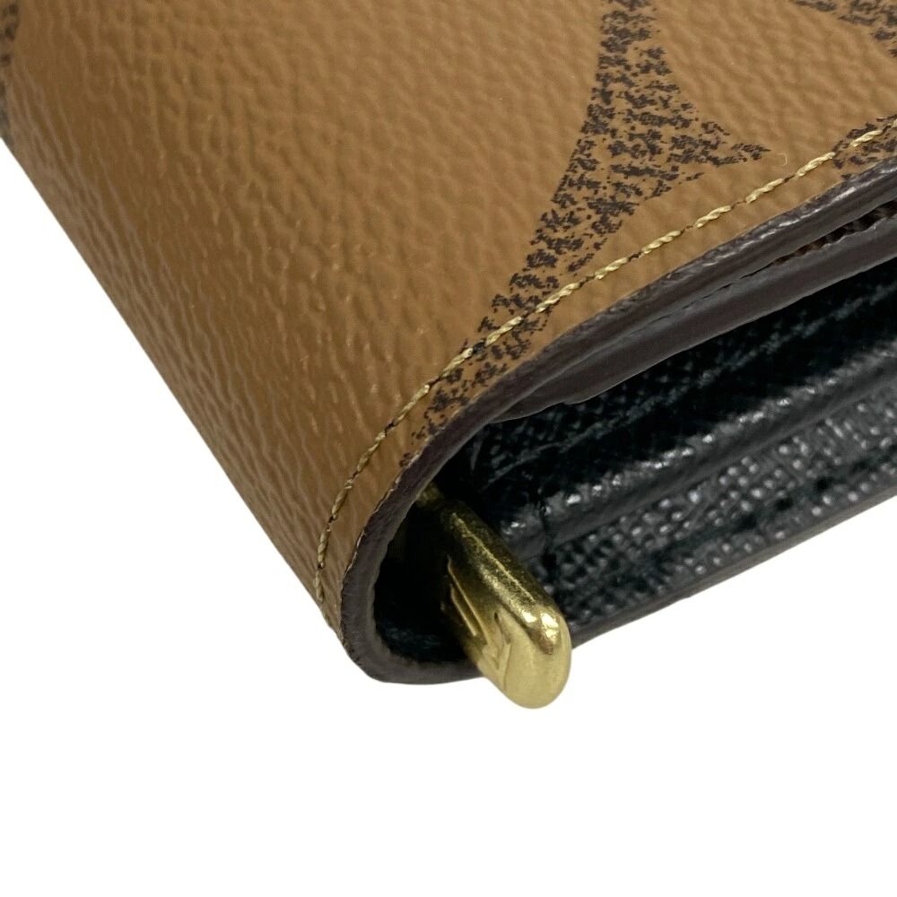 Louis Vuitton Portofui Sarah Monogram Giant Reverse Leather Wallet Brown — view 6