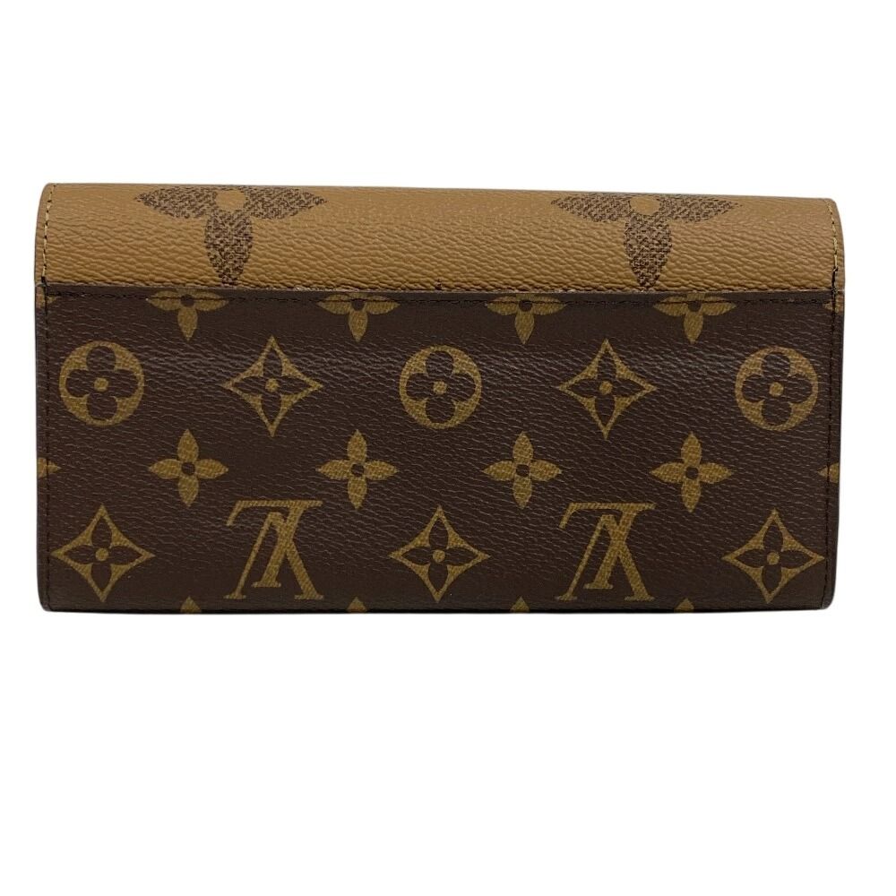 Louis Vuitton Portofui Sarah Monogram Giant Reverse Leather Wallet Brown — view 2