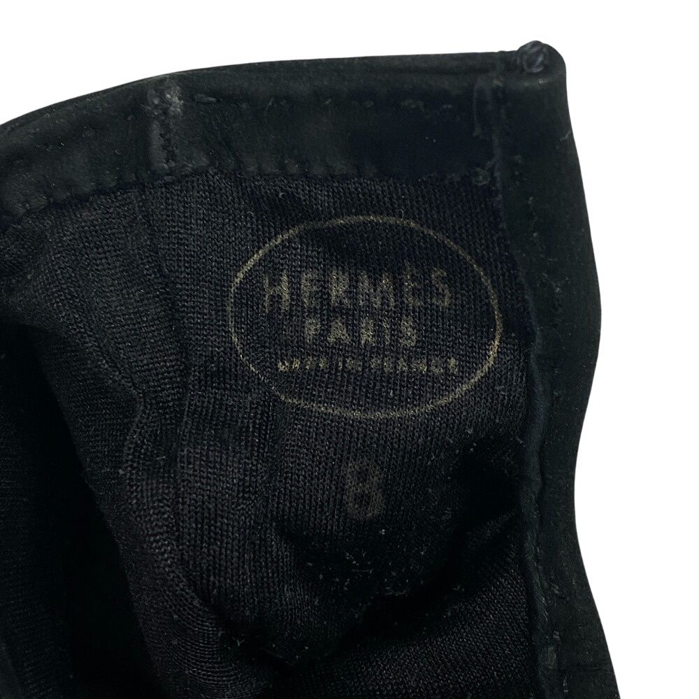 Hermes Bolide Gigi Suede Gloves Black — view 3