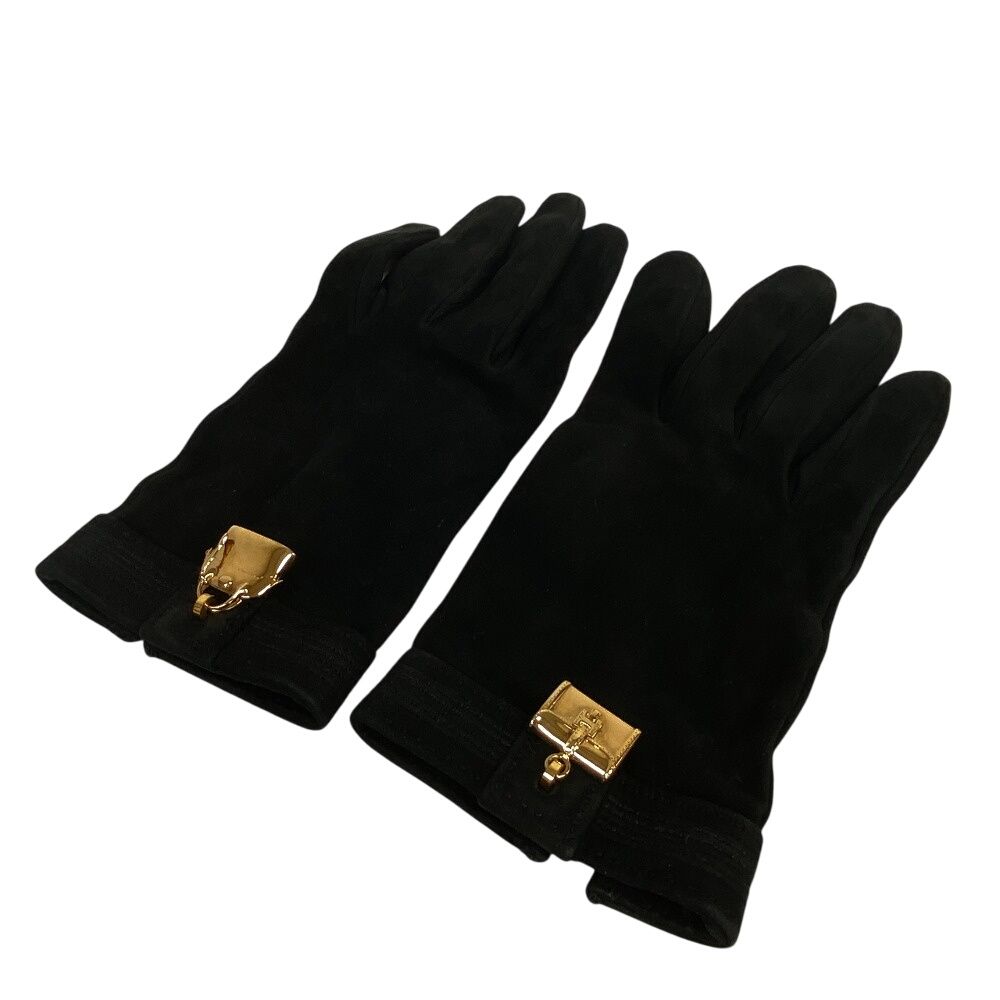 Hermes Bolide Gigi Suede Gloves Black