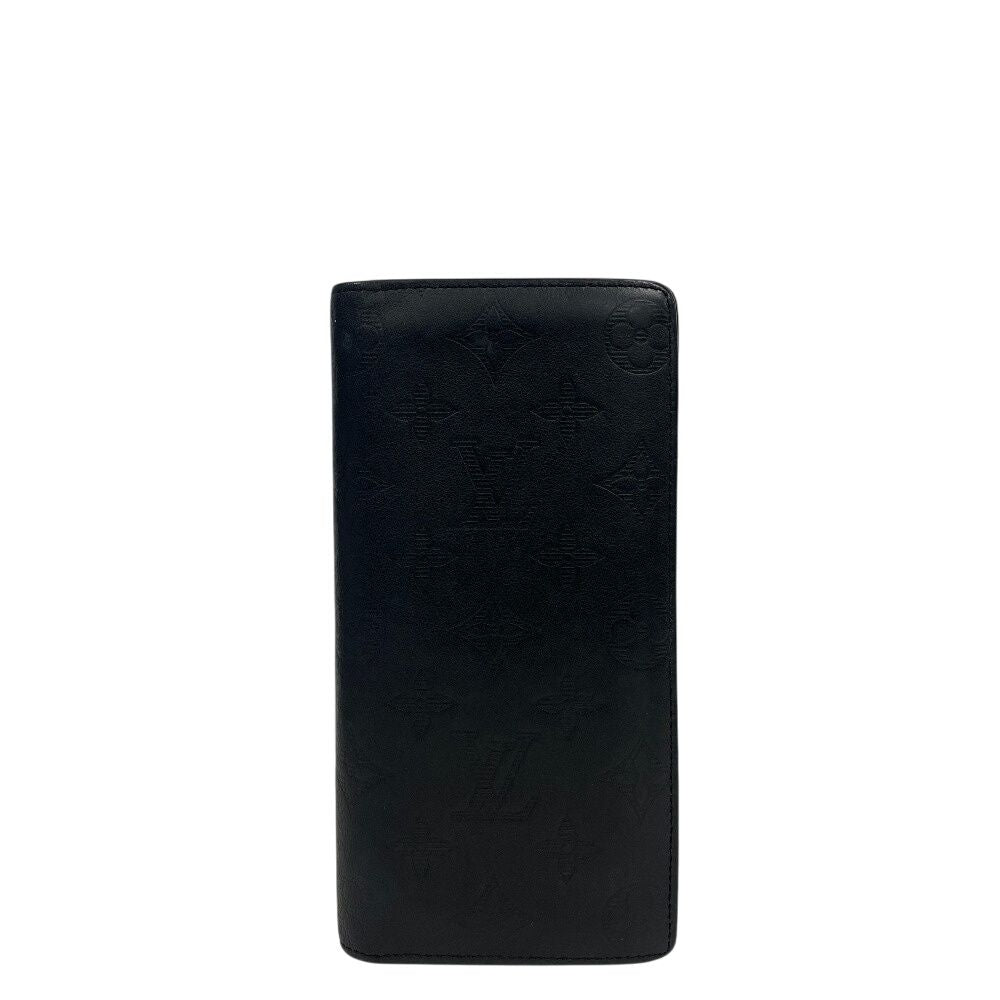 Louis Vuitton Portefeuille Brazza Monogram Shadow Leather Wallet Black