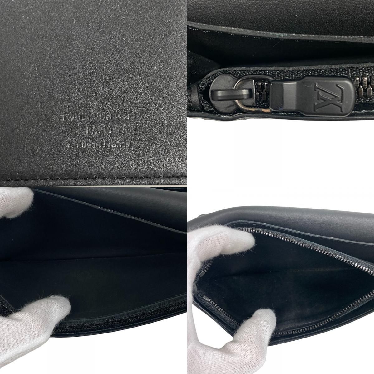 Louis Vuitton Portefeuille Brazza Monogram Shadow Leather Wallet Black — view 8