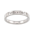 Tiffany & Co Logo Band Ring Diamond Pt Platinum — view 2