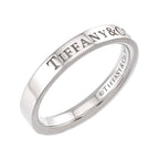 Tiffany & Co Logo Band Ring Diamond Pt Platinum — view 4
