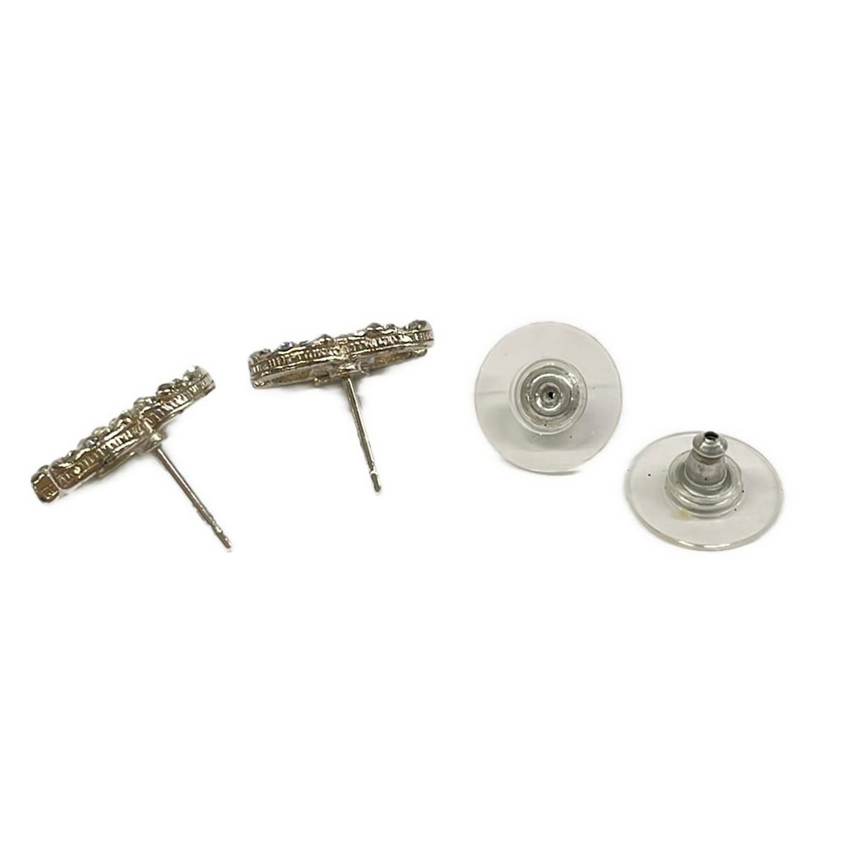 Chanel Earrings CC Logo Silver Clear — view 3