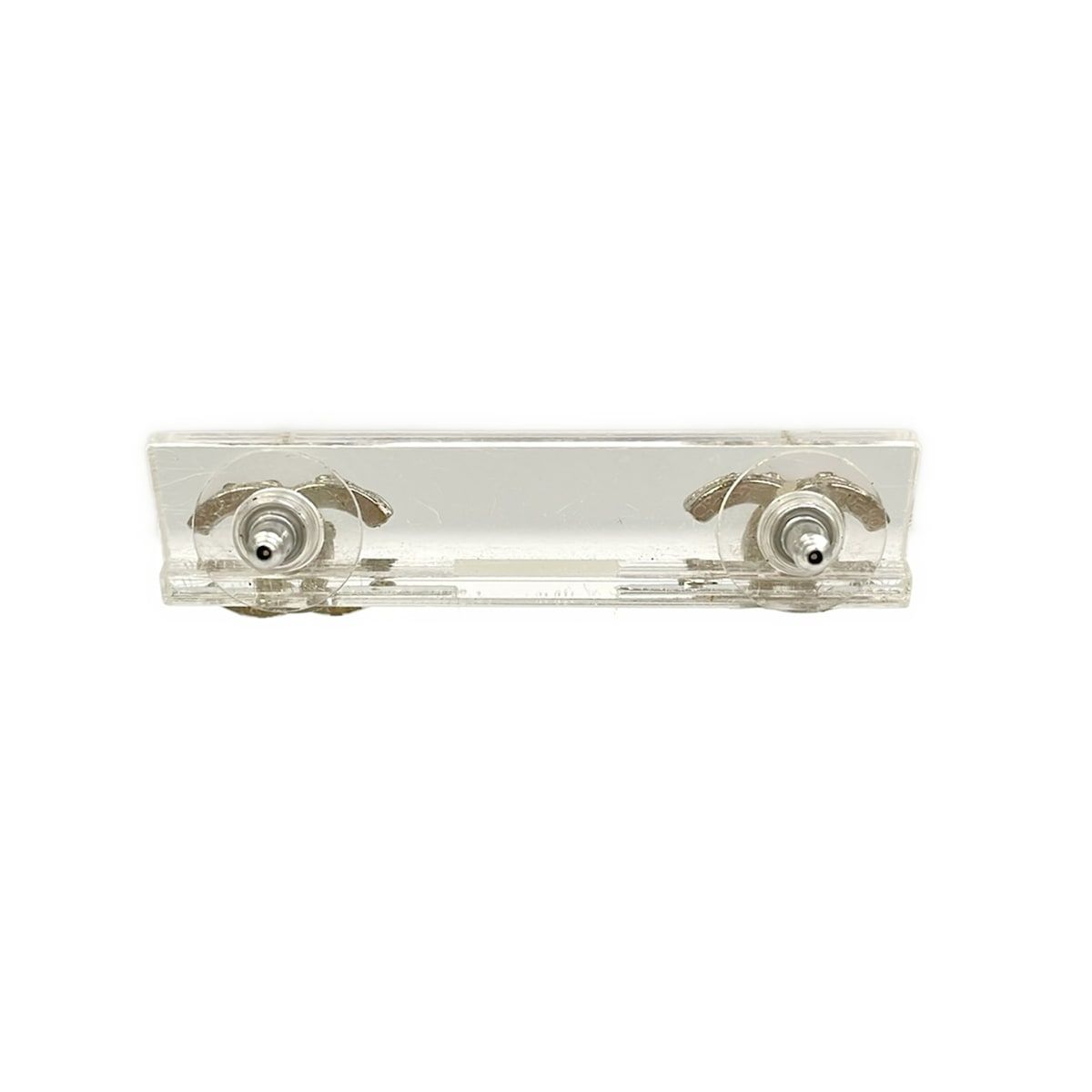 Chanel Earrings CC Logo Silver Clear — view 2