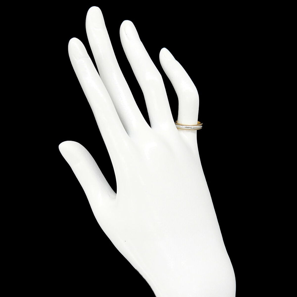 Tiffany & Co Milgrain Band Ring Platinum Pt 18k YG 750 — view 7