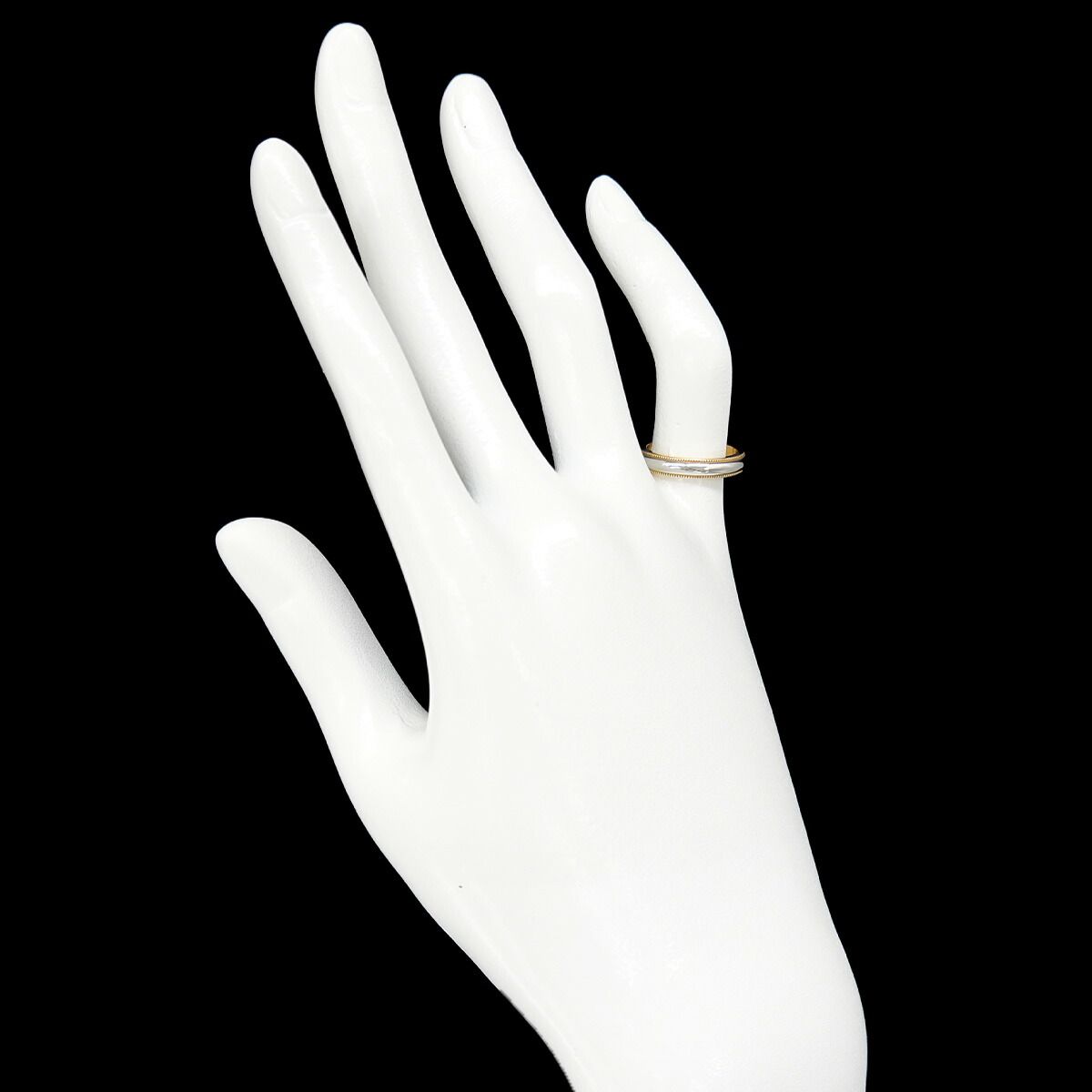 Tiffany & Co Milgrain Band Ring Platinum Pt 18k YG 750 — view 7