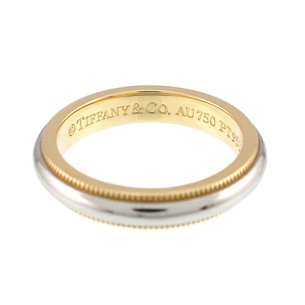Tiffany & Co Milgrain Band Ring Platinum Pt 18k YG 750 — view 3