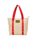 Louis Vuitton Antigua Cabas Tote Shoulder Bag Red Beige Canvas Leather