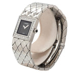 Chanel Quilted Diamond Bezel Vintage Watch Black Quartz — view 2