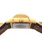 Hermes Medor Vintage Watch Pyramid Gold Studs White Leather Quartz — view 5