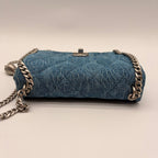 Chanel Shoulder Bag Mini Quilted Denim Heart Camellia CC Logo Turnlock Chain — view 3