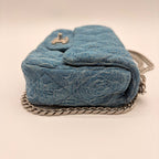 Chanel Shoulder Bag Mini Quilted Denim Heart Camellia CC Logo Turnlock Chain — view 5