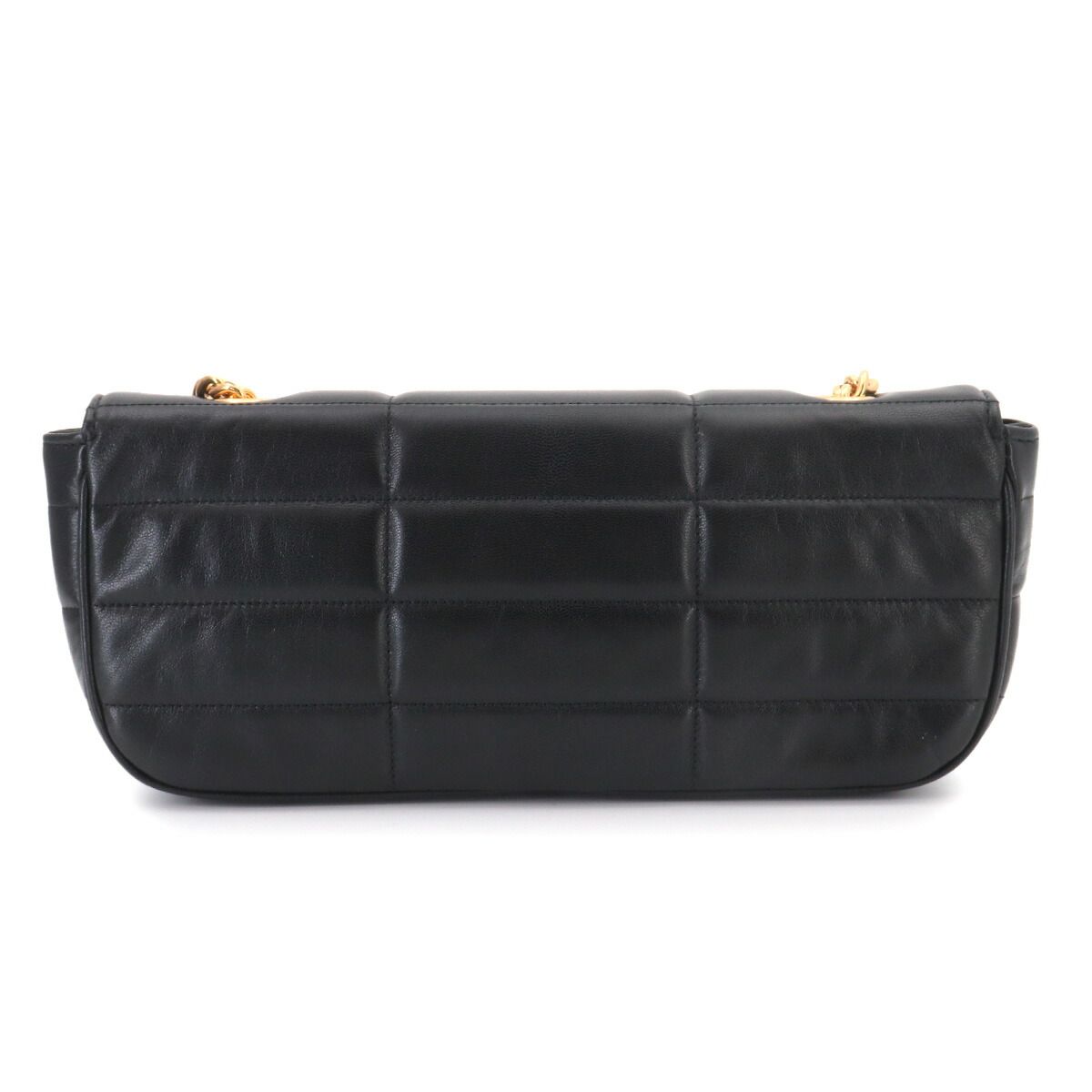 Celine Matelasse Monochrome Chain Shoulder Bag Leather Black Gold — view 3