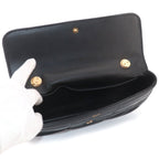 Celine Matelasse Monochrome Chain Shoulder Bag Leather Black Gold — view 7