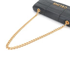 Celine Matelasse Monochrome Chain Shoulder Bag Leather Black Gold — view 6