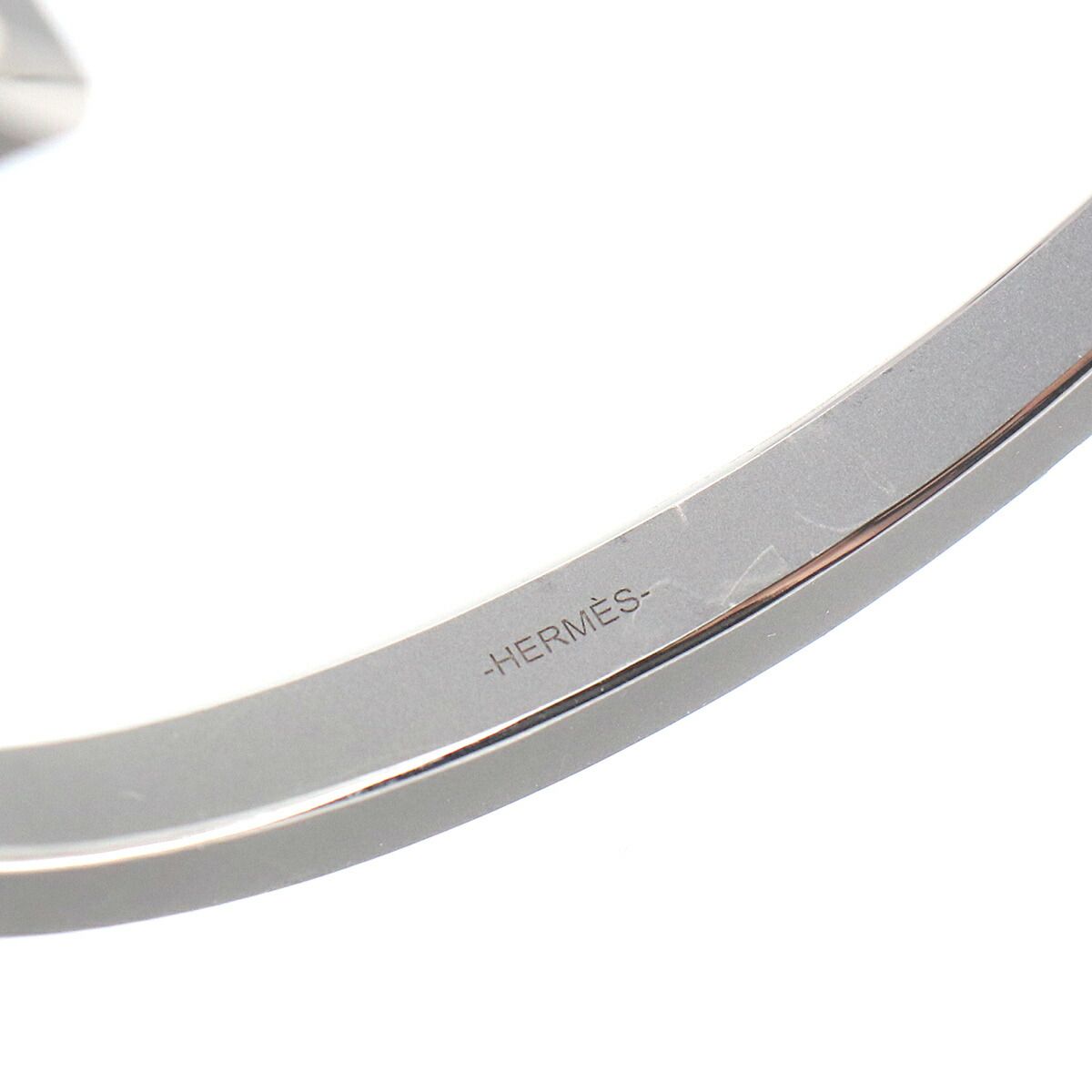 Hermes Cheval Bangle Bracelet Titanium Gray Silver T5 — view 4
