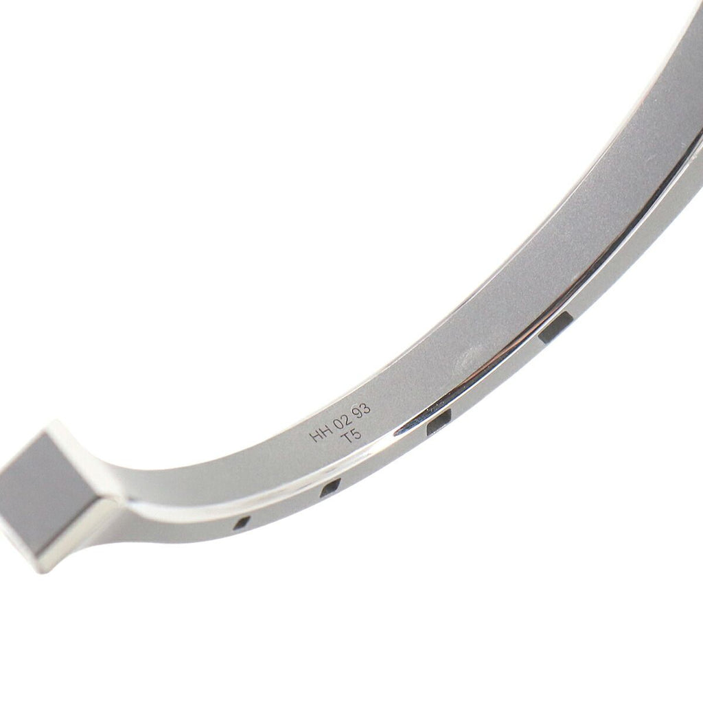 Hermes Cheval Bangle Bracelet Titanium Gray Silver T5 — view 5