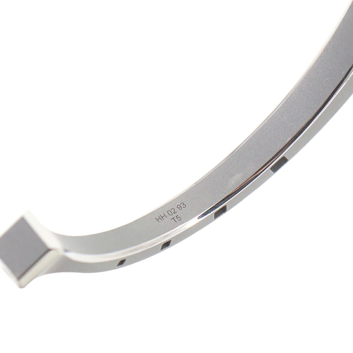 Hermes Cheval Bangle Bracelet Titanium Gray Silver T5 — view 5