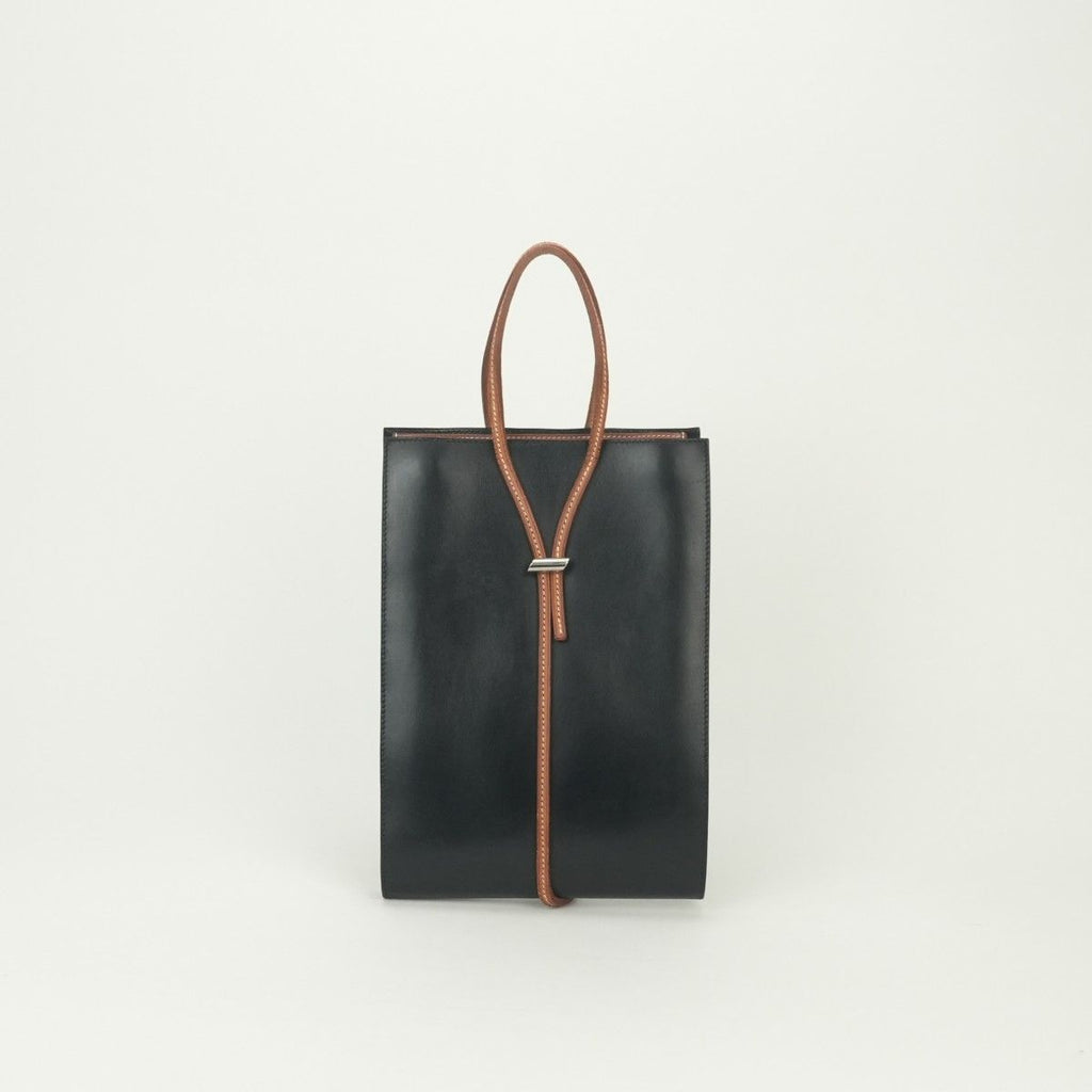 Hermes Jerboise Tote Box Calf Noir Black Brown Orange Silver — view 3