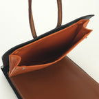 Hermes Jerboise Tote Box Calf Noir Black Brown Orange Silver — view 9