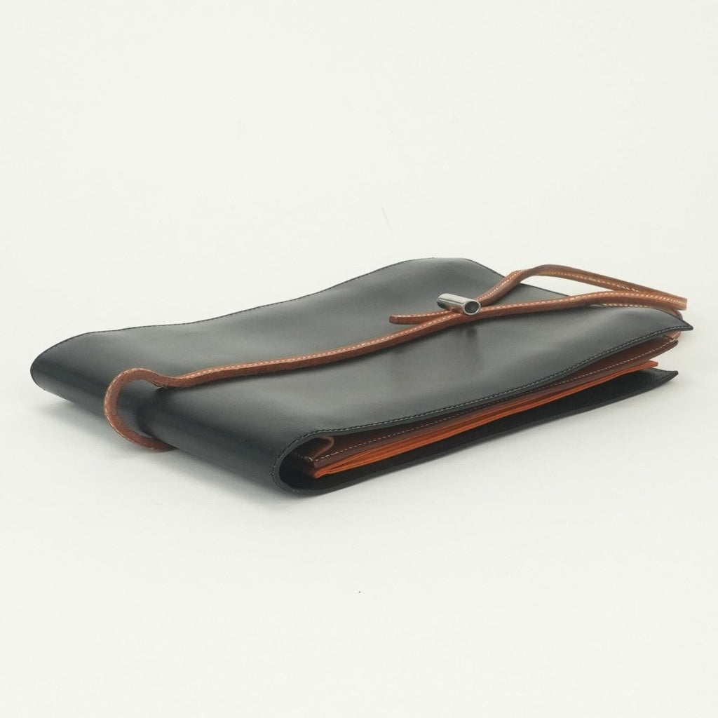 Hermes Jerboise Tote Box Calf Noir Black Brown Orange Silver — view 5