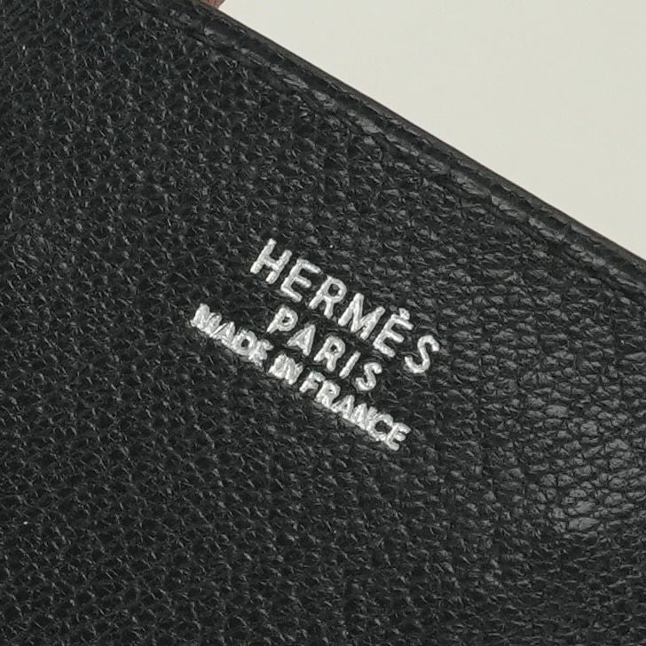Hermes Jerboise Tote Box Calf Noir Black Brown Orange Silver — view 8
