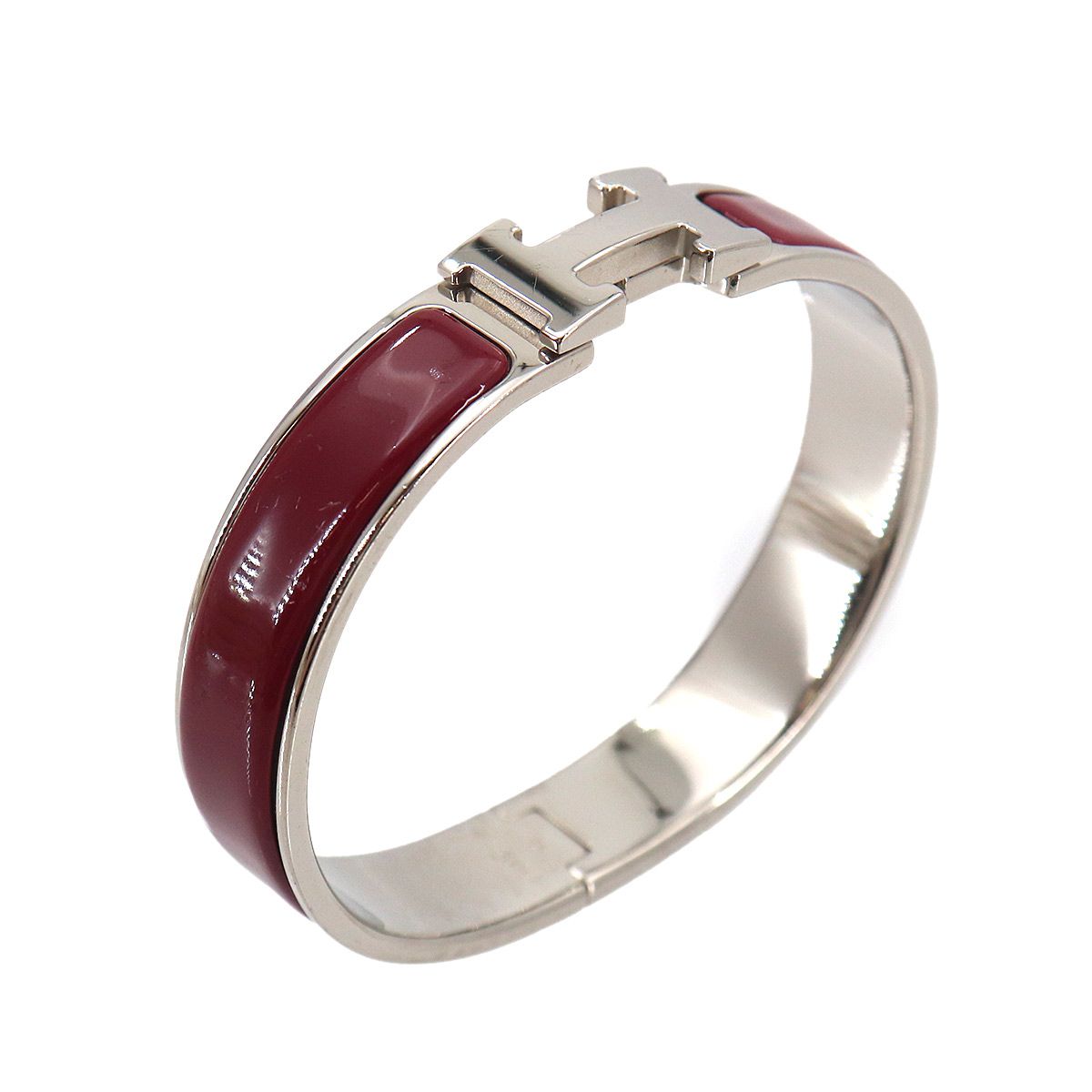 Hermes Clic PM Bangle Red Silver Bracelet — view 4
