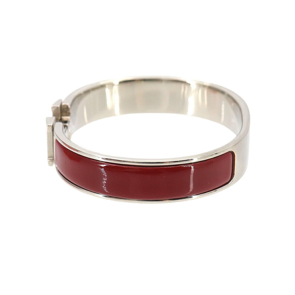 Hermes Clic PM Bangle Red Silver Bracelet — view 3
