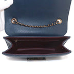 Chanel Beauty Lock Chain Shoulder Bag Leather Navy Gold — view 6