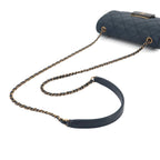 Chanel Beauty Lock Chain Shoulder Bag Leather Navy Gold — view 5